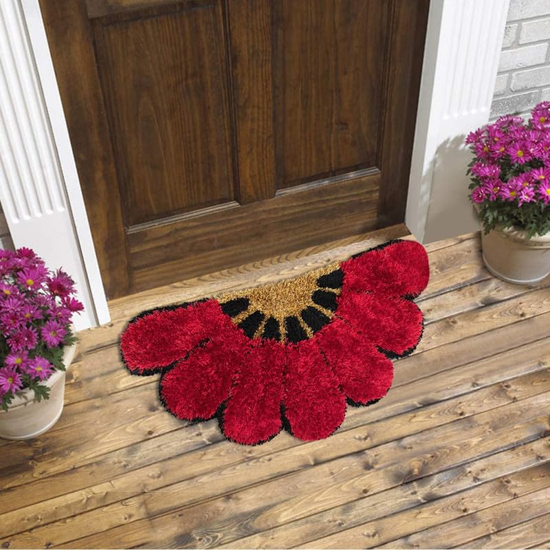 ARBON Half Sunflower Front Back Doormat | 5D Shaggy Mat for Home Office | Half Sunflower Shaggy Doormat|Soft Floormat for Living Room Bedroom Kitchen, 17 x 34 Inches(Red) (B0D3XV4XMV) Amazon Price History, Amazon Price Tracker