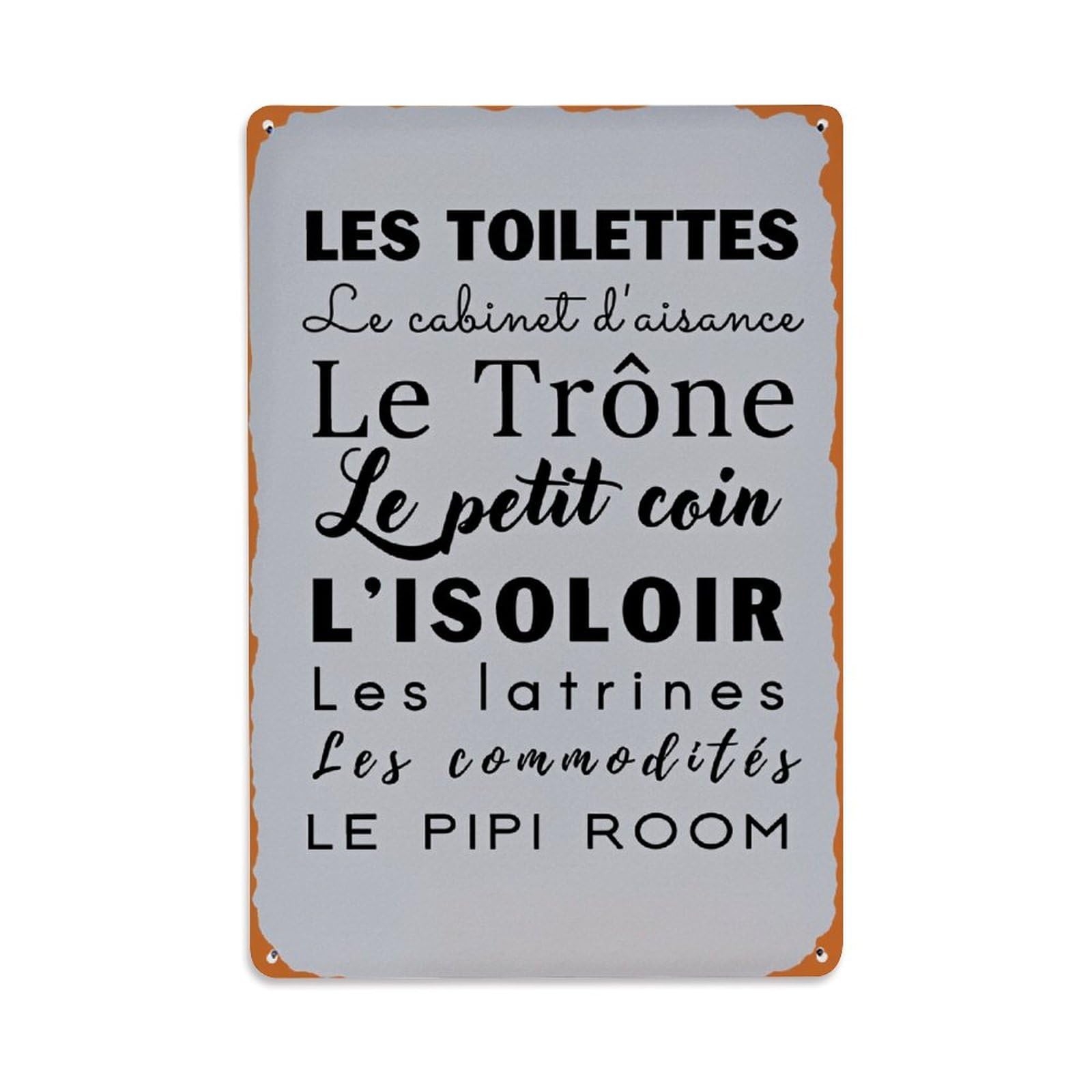 The Toilet, The Comfort Room, The Throne, The Little Corner Tin Sign Vintage Metal Poster Retro Bar, Home, Man Cave, Kitchen, Laundry Room Wall Art Decor Gift 8x12 Inch