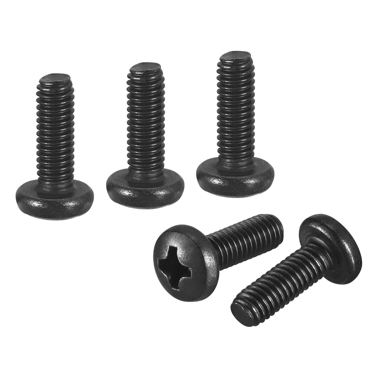 DTGN M4-0.7x12 Pan Head Machine Screws - 50pcs - Good for Machinery - 304 Stainless Steel Phillips Machine Screws Bolts - Black