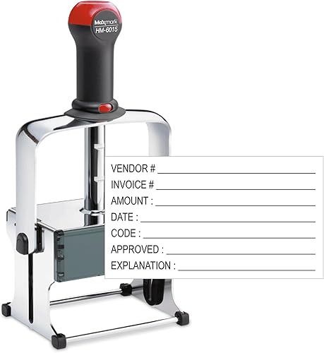 Miniatura 5 de Sello de dirección de devolución resistente HD2600 Sello autoentintado  Sello de 8 líneas de tamaño extra grande  Elige entre muchas fuentes y 15