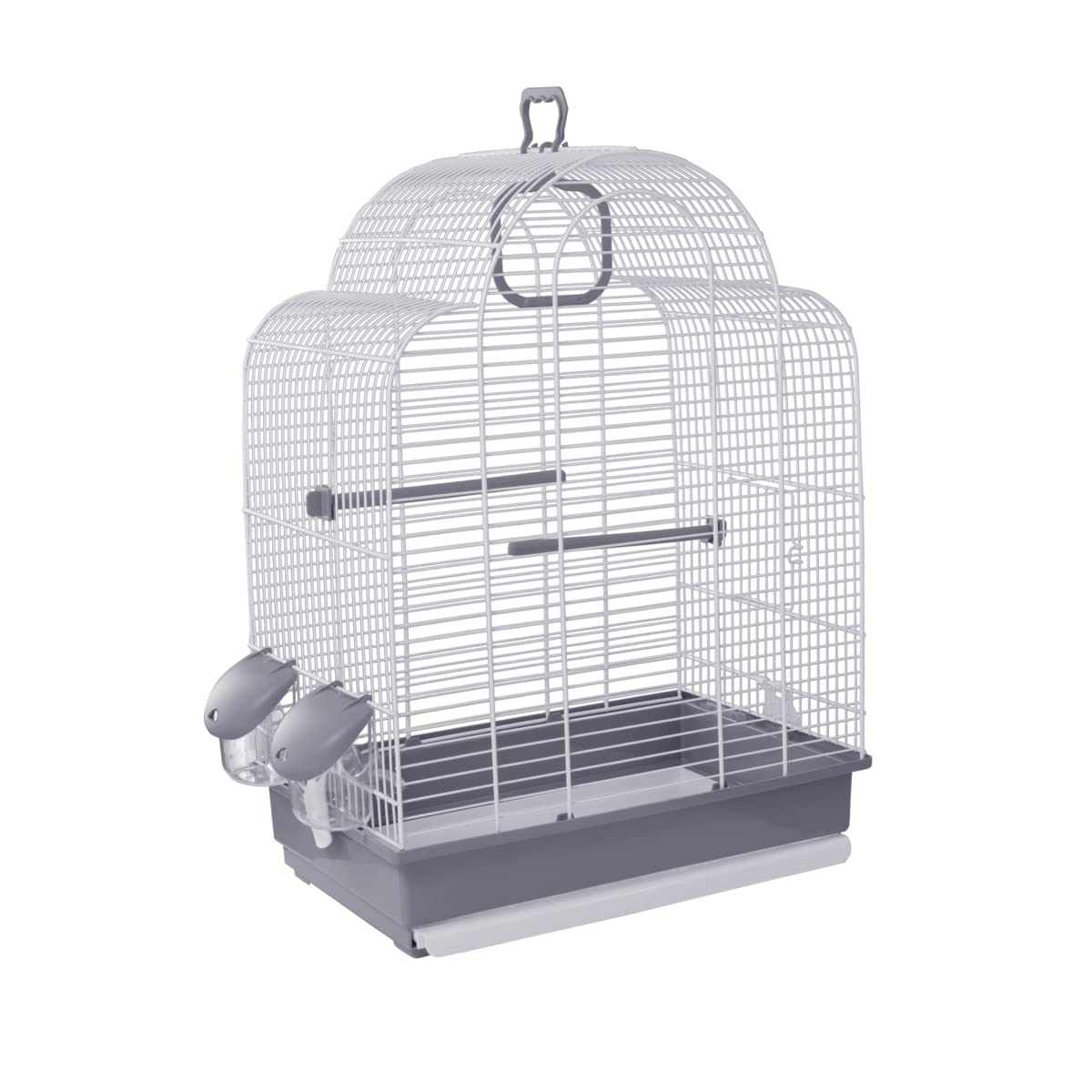 Voltrega Silvio Bird Cage in with Green Base, 39 x 251/2 x 54 cm, White