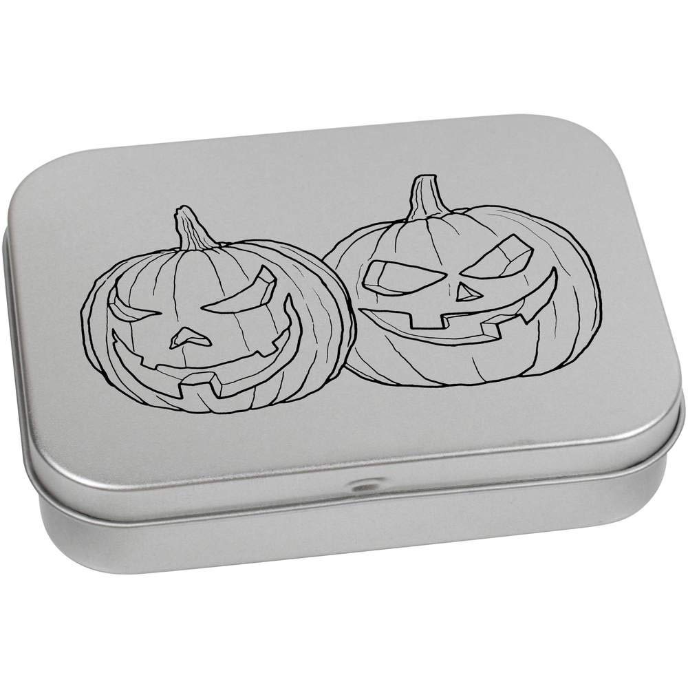 Azeeda 110mm 'Halloween Pumpkins' Metal Hinged Tin/Storage Box (TT00144445)