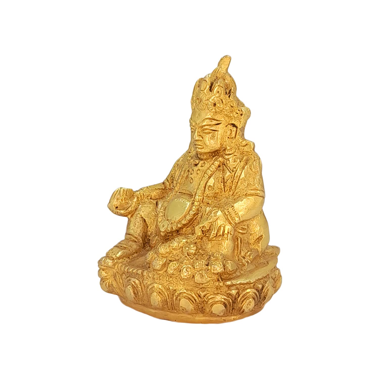 Kartique Brass Lord of Treasure Wealth Maharaj Kuber Murti Statue for Tijori Locker Money Safe Kubera Idol for Maha Dosh Nivaran Prosperity Home Decor - Image 3 thumbnail