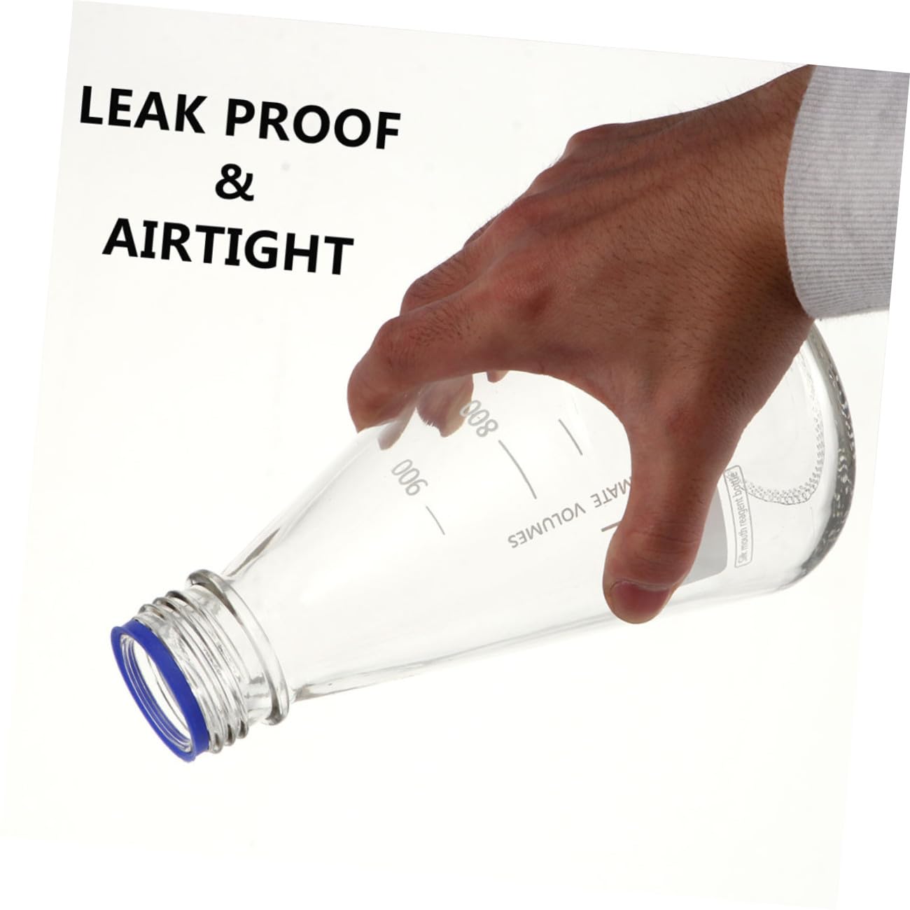 Beute di Erlenmeyer in Vetro Tappo Blu Beute Coniche da Laboratorio da 1000 Ml Scala Graduata Set da 2 Bottiglie per Esperimenti Scientifici Adatte per Studenti e Uso