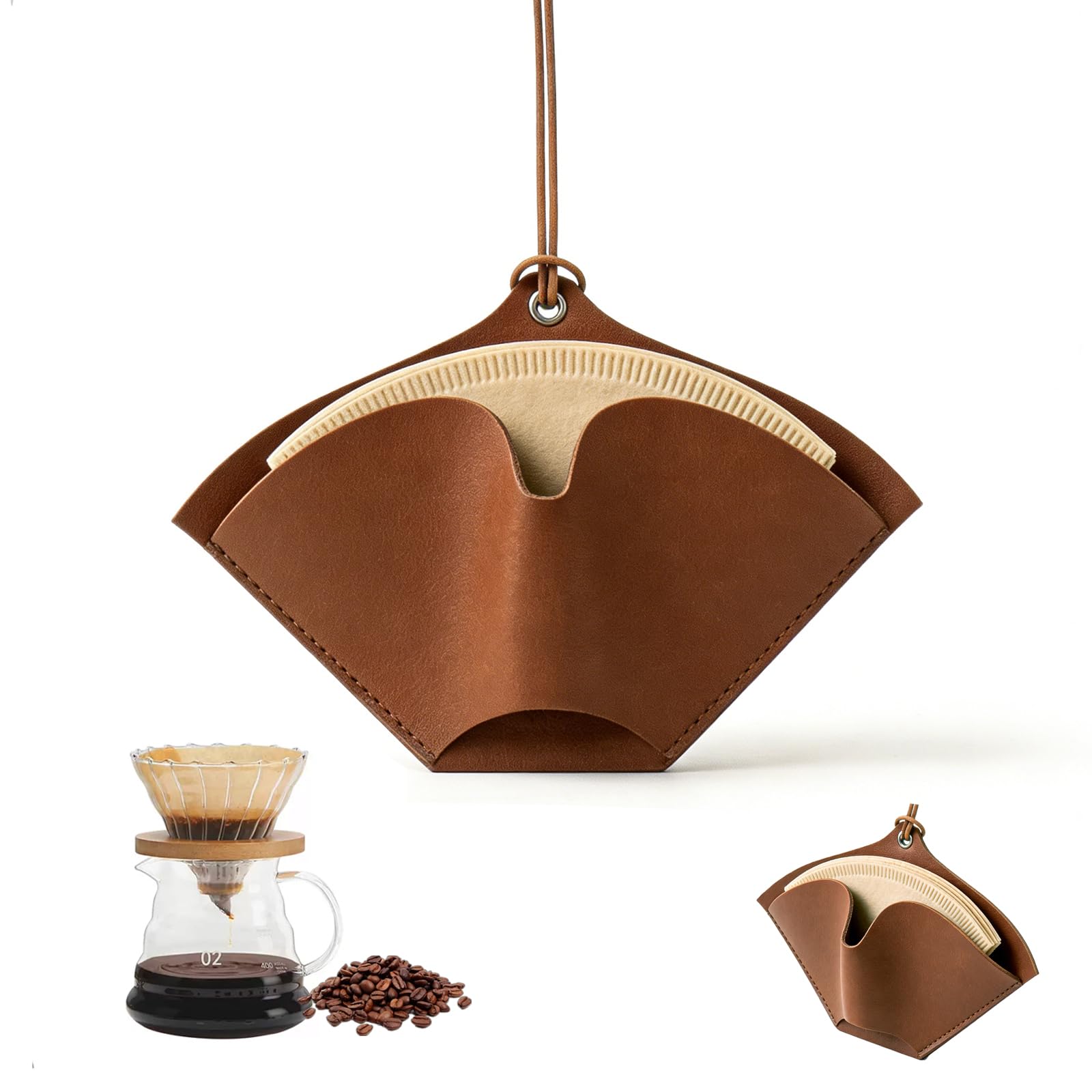 Filtertütenhalter Kaffeefilter Aufbewahrung, Kaffeefilterhalter Wand Staubdicht Kaffeefilterhalter Tasche Größe 1-4 Kaffeefilter Küche Café Bar :