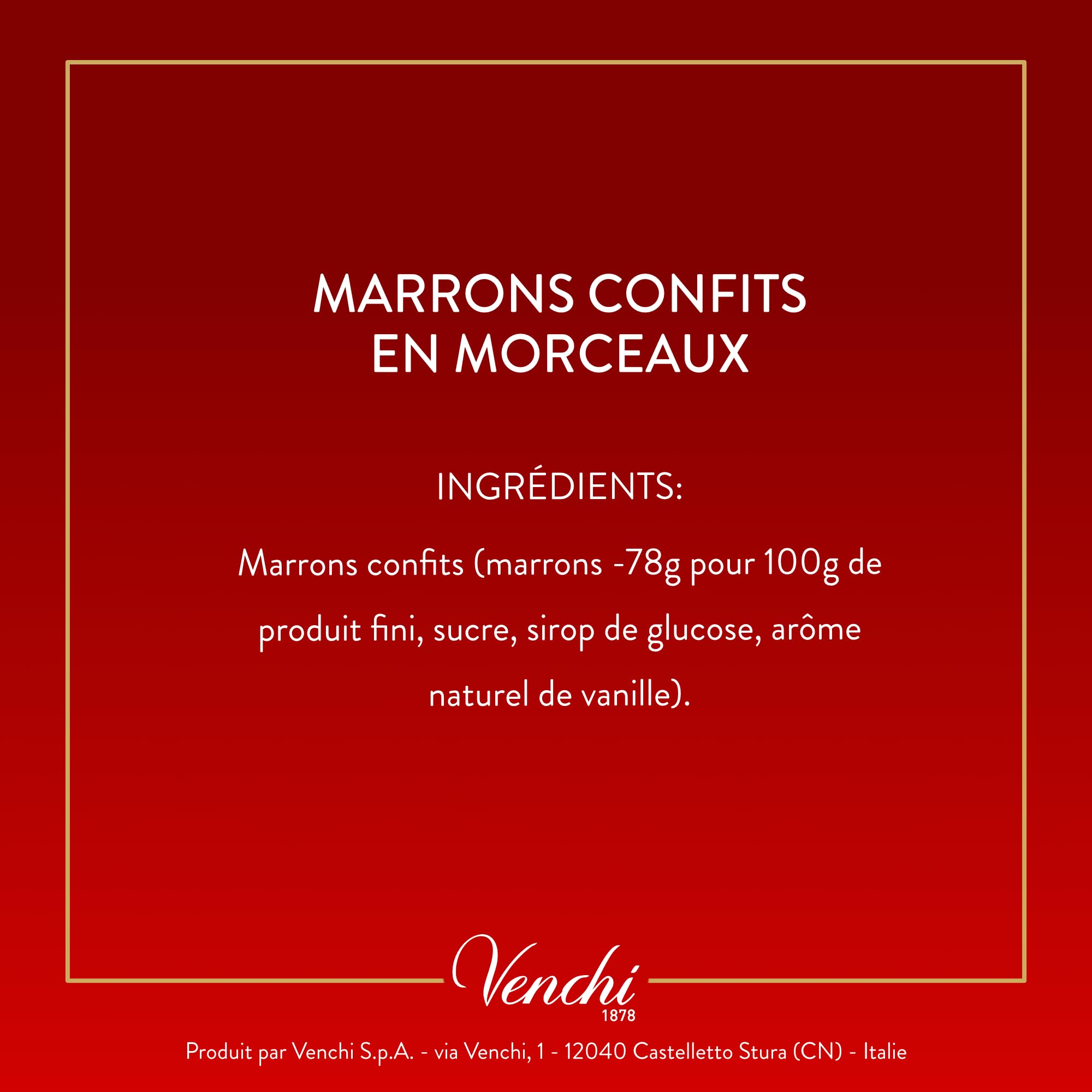 Venchi - Boîte Cadeau avec Marrons Glacés, 250 g - Idée cadeau Noël