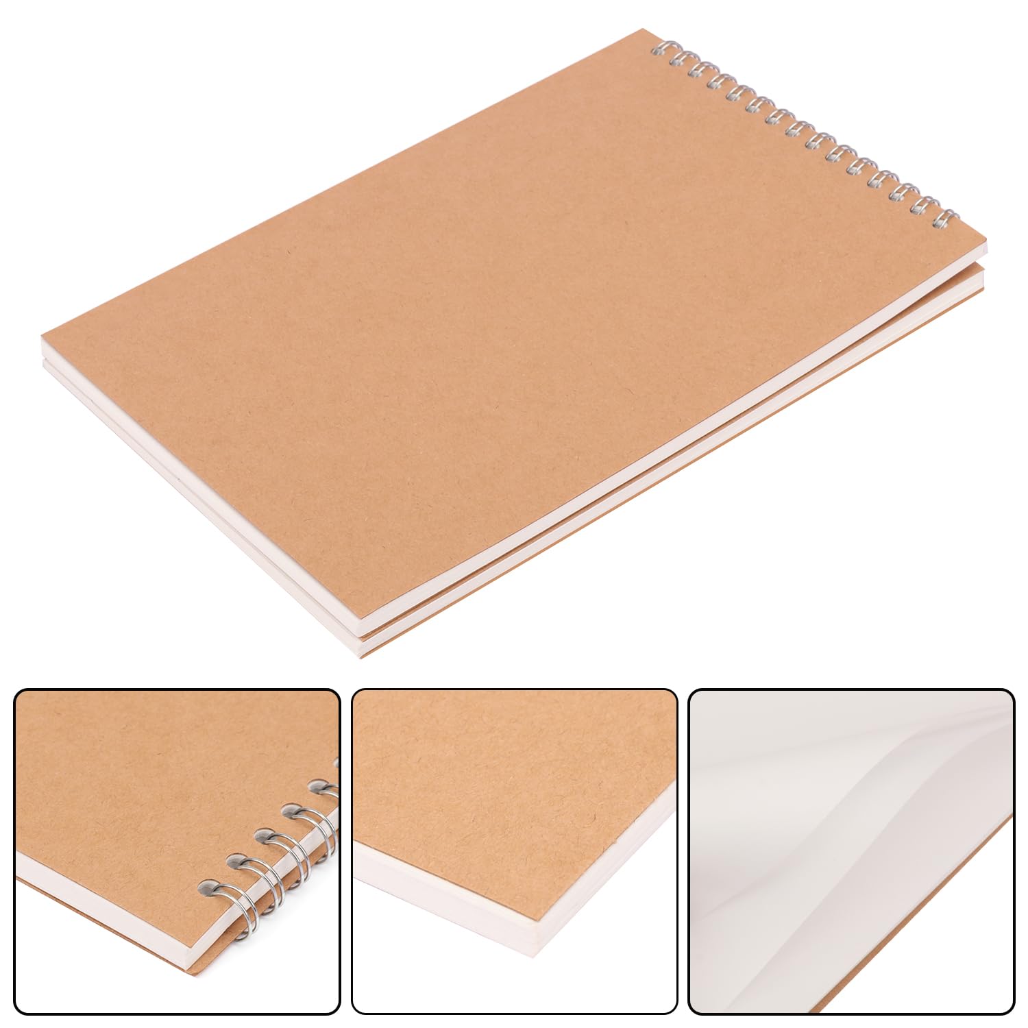 IHDYPPEW Lot de 22 carnets de croquis à spirale, 21,3 x 14,5 cm, A5, sans lignes, vierges pour scrapbooking, journal de la nature et dessin, durable, portable et polyvalent (80 feuilles – 160 pages)