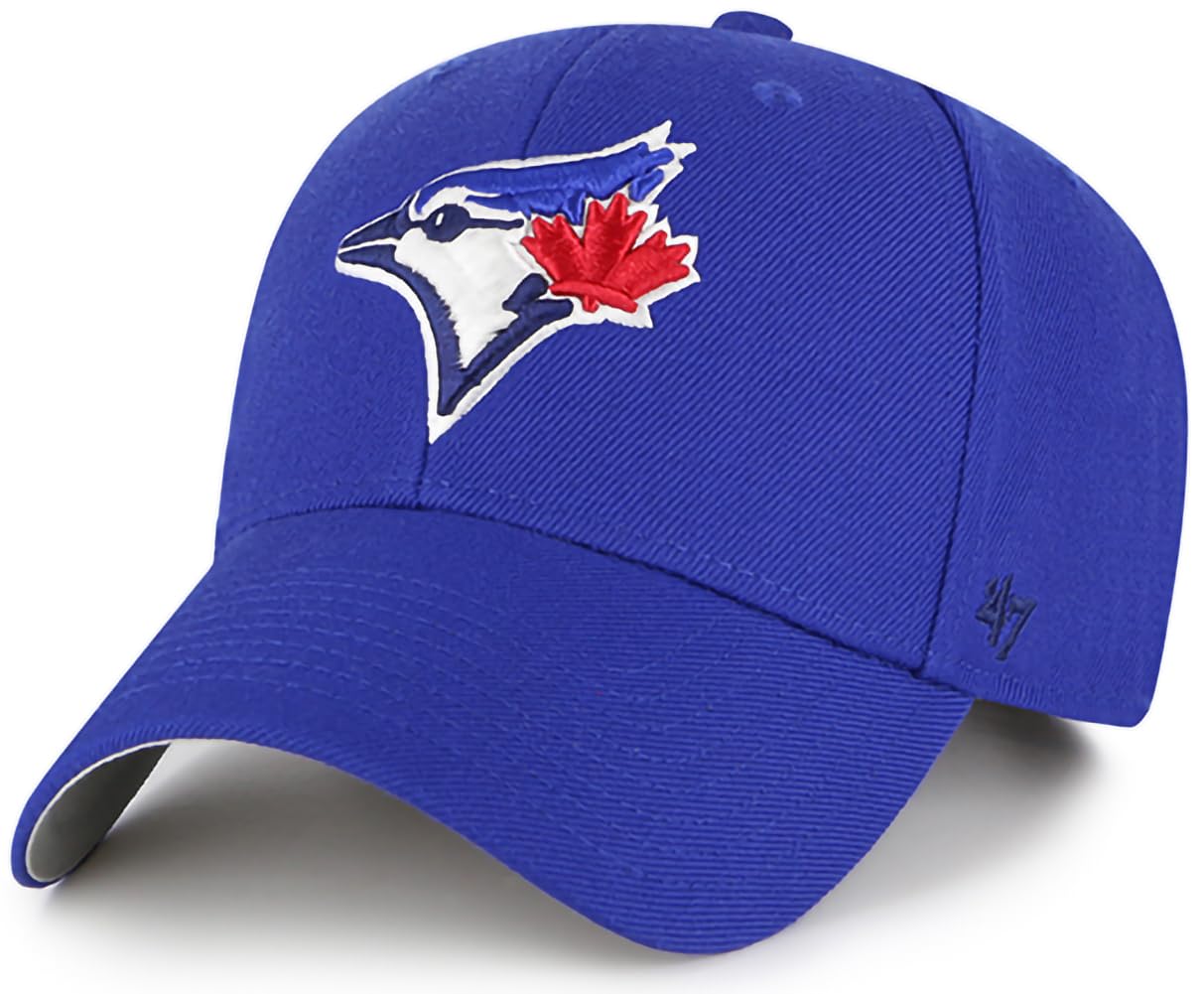 47 MLB Team Color Primary Logo MVP Adjustable Hat, Adult One Size Fits All, Toronto Blue Jays, One Size