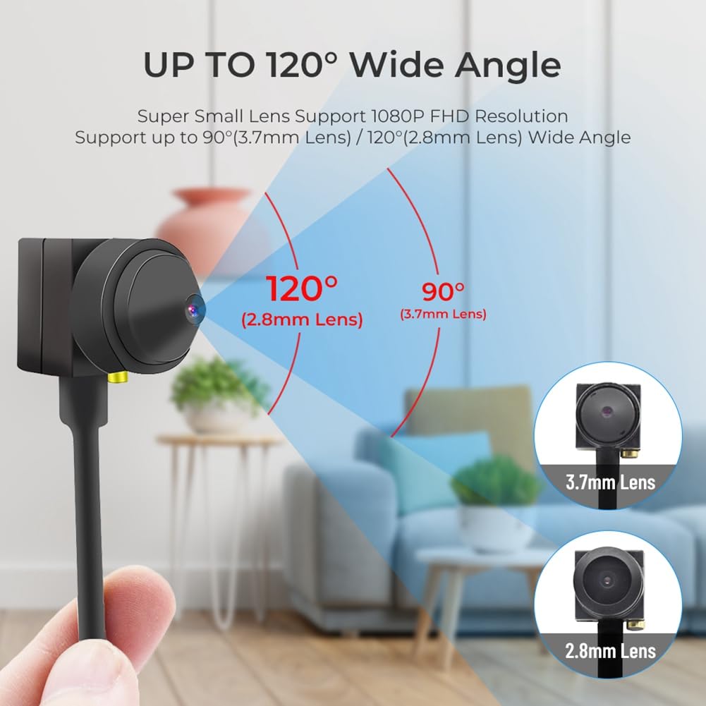 Telecamera Webcam HD 1080P Mini Telecamera USB con Obiettivo da 3,7 mm per PC CCTV Telecamera di Sicurezza per Esterni