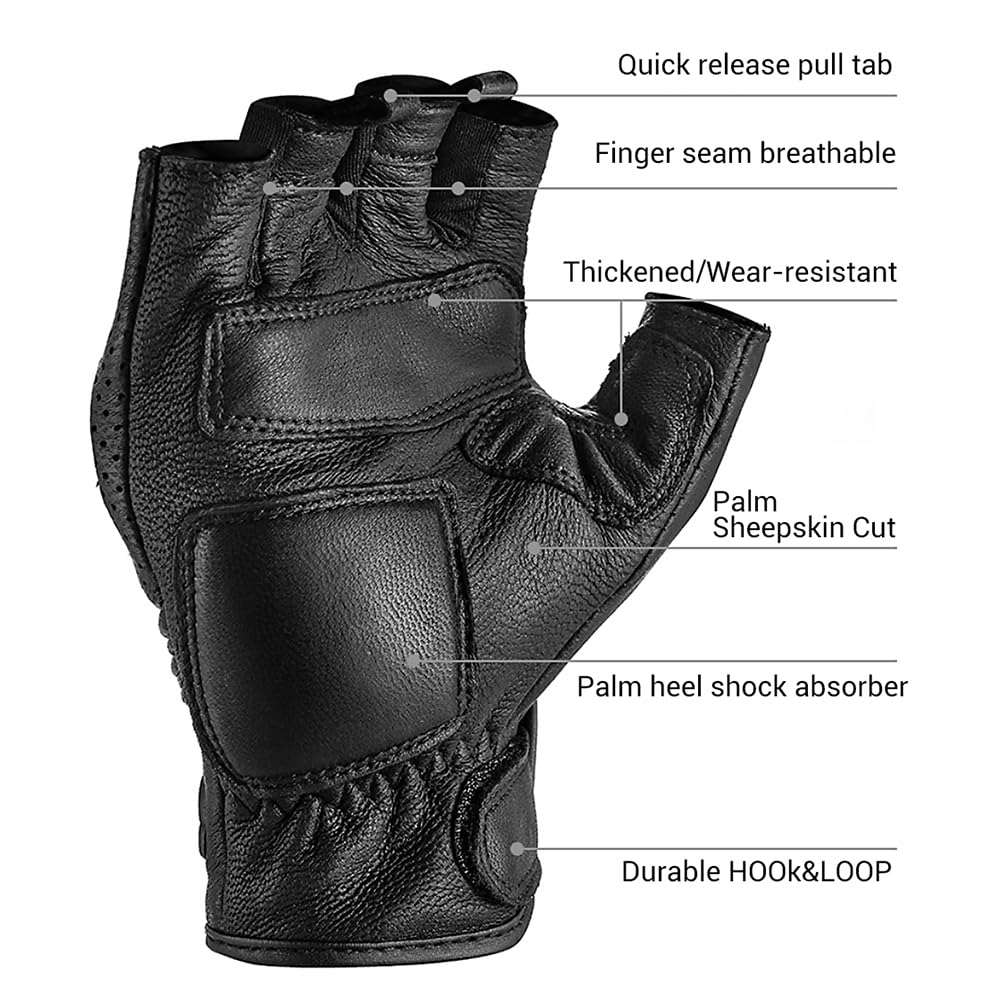 Guanti Moto Guanti senza dita traspiranti da moto estivi motocross Motociclista retrò