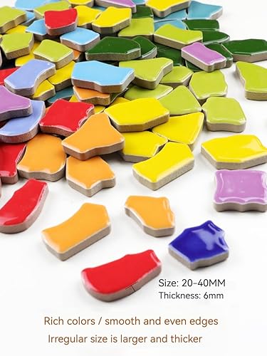 Miniatura 3 de MY.XWFD Azulejo de mosaico de cerámica hecho a mano de 7.05 oz DIY para la decoración del hogar, azulejo de mosaico de cerámica de color irregular