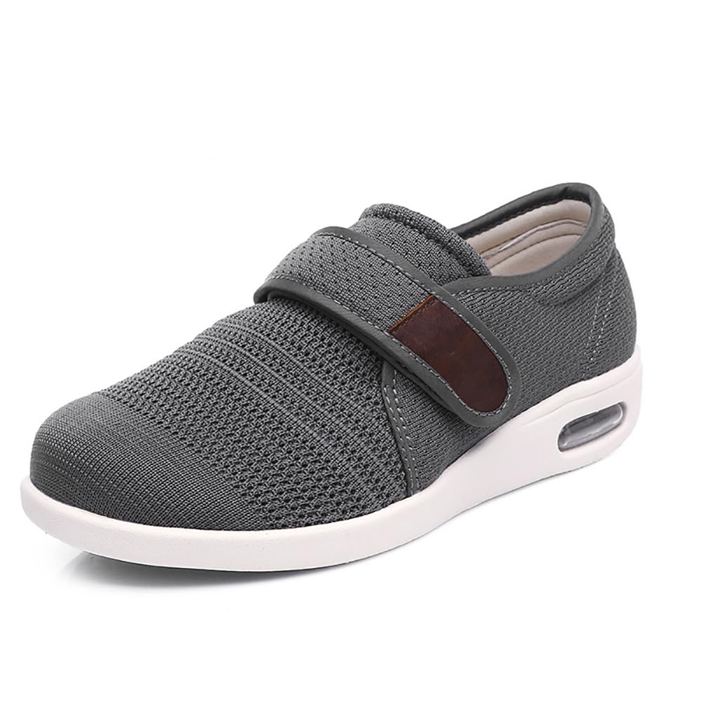 Zapatos para Diabéticos Calzado Ortopédico Fácil De Poner Zapatillas Ajustables De Ancho Especial con Plantilla De Espuma Viscoelástica Y Suela Antideslizante Ideales Pies Hinchados