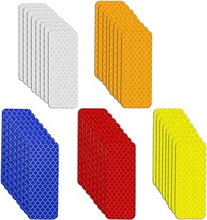 Taicols 40 Pieces Visibility Reflective Stickers, Night Warning Stickers, Car Safety Night Warning Reflective Strip, Reflective Strip Stickers for Car Bicycle Bike Stickers Bike Reflective Stickers