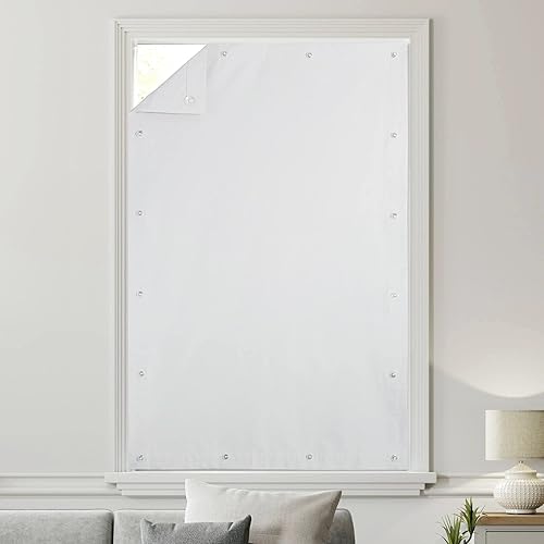 StangH Cortinas 100 % opacas, cortina portátil para habitación con ventosas para dormitorio, bloqueo de luz temporal con aislamiento térmico para