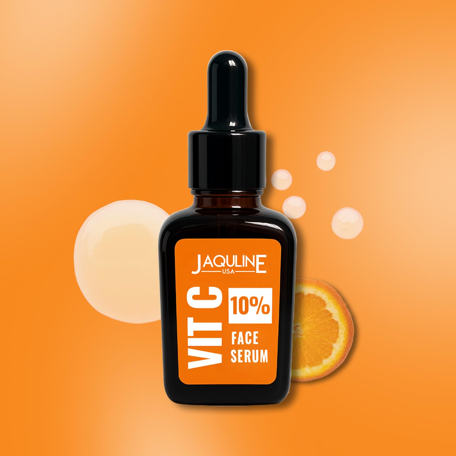 JAQULINE USA Vitamin C Face Serum 10% 3-O-Ethyl Ascorbic Acid | Hydrating & Brightening | Antioxidant Protection | Lightweight Formula - 30ml