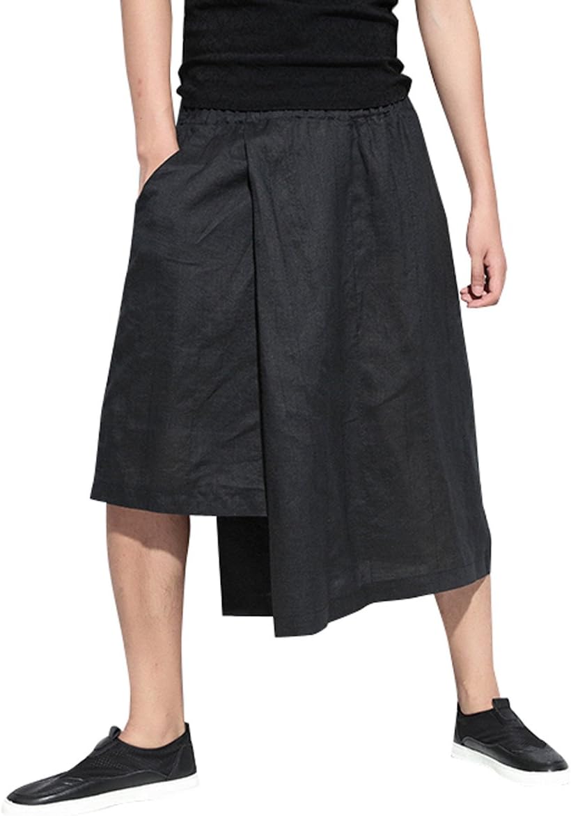 GYM136 A Men's Wide Leg Casual Summer Capri Trousers