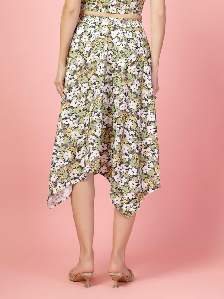 Image of OOMPH! Long Skirts for Women with Handkerchief Hem
