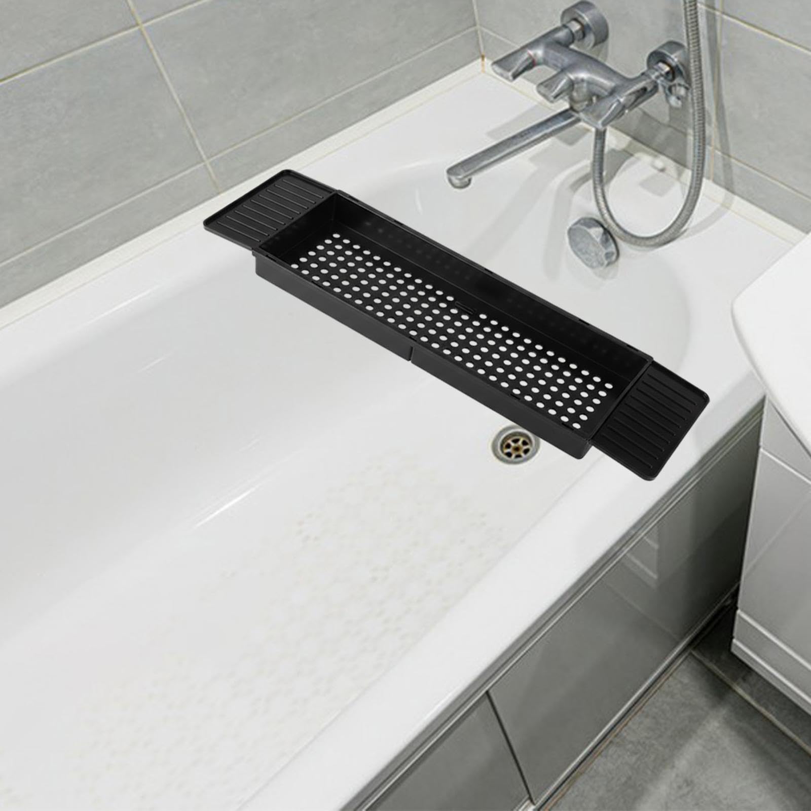 Taca do wanny, rozszerzalna wanna Sto nizer, regulowany pojemnik prysznicowy PP do rodzinnego relaksu, codziennego użytku, czarny, idealny do spa