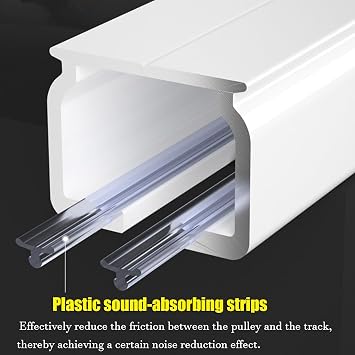 Ceiling Curtain Track, Room Divider Curtain Rod, Heavy Duty Curtain Rail (Ceiling Mounted/Wall Mount) - For Office, Living Room, Bedroom(White,18.0FT(550CM))