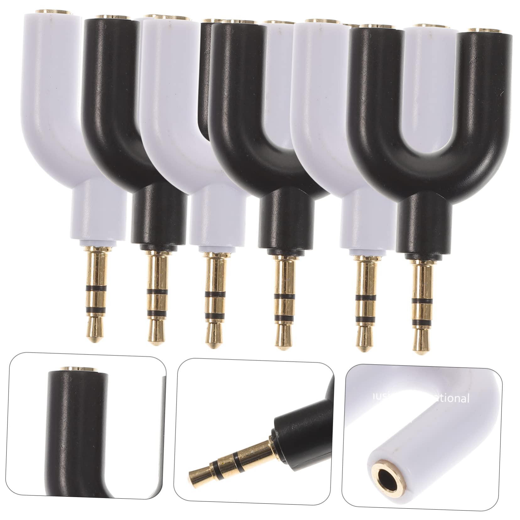 HOMSFOU 4 Set Di Adattatori Per Cuffie Stereo Adattatore Jack Splitter Audio Da 3 5 Mm Per La Condivisione Di 1 O 2 Cuffie 6 Pezzi*4