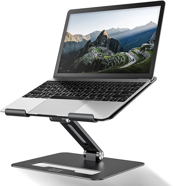 Minthouz Laptop Stand for Desk, Ergonomic Laptop Riser,Height & Angle Adjustable Computer Stand, Foldable Laptop Holder Compatible with MacBook Air Pro Dell XPS Lenovo HP More 10"-17" Laptops