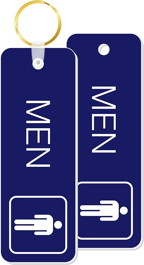 Amazon.com: SmartSign 2-Sided Engraved Men Restroom Keychain or Key Tag ...