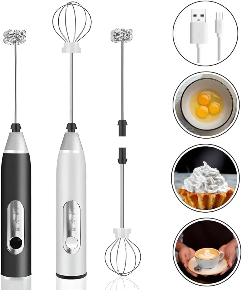 Mini Misturador Portátil para Bebidas, Batedor de Leite, Espumador, USB Recarregável, Cozinha