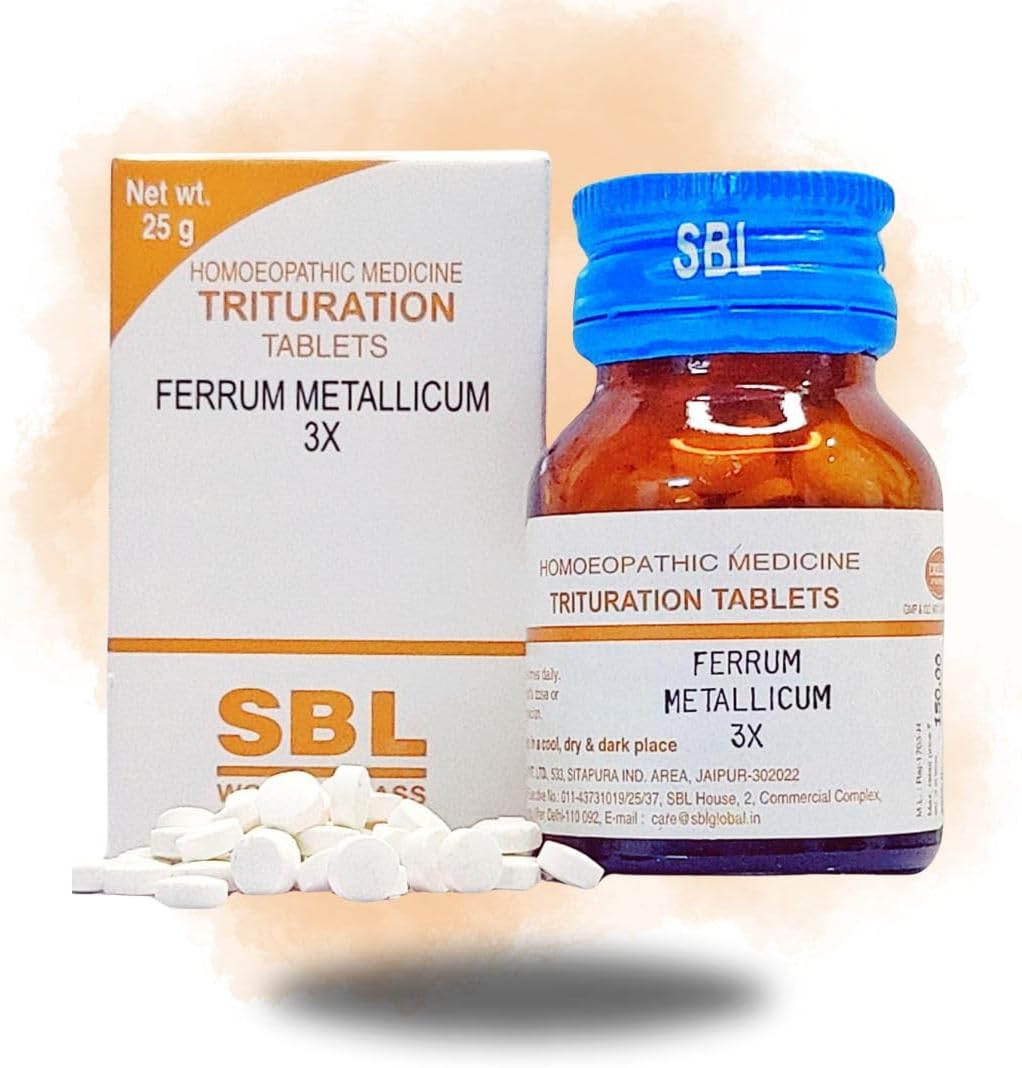 SBL Ferrum Metallicum 3x Trituration Tablet || Pack of 2(25gx2) || Sold By Junsu®