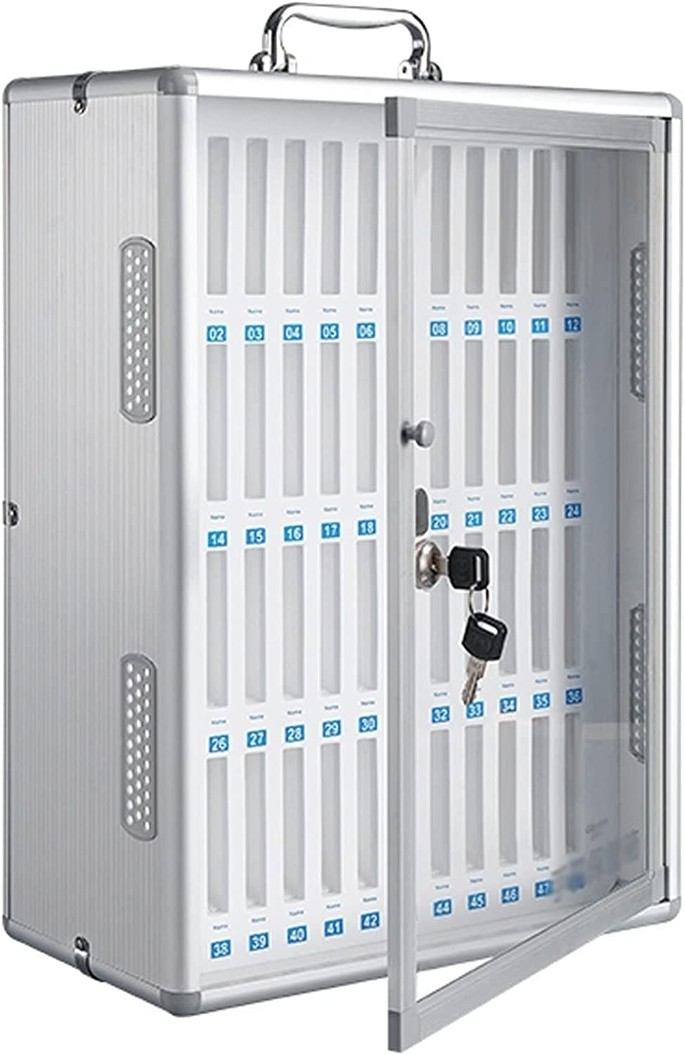 Armadietto di Ricarica per cellulari con 24 Scomparti, Organizer per cellulari Trasparente con Chiusura a Chiave, Scatola Porta cellulari a più Scomparti