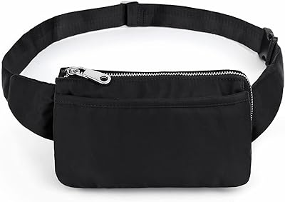 UTO 5 Zippers Waterproof Nylon Waist Bag for Women Durable Oxford Fabric Multi Pockets Anti-scratch Black
