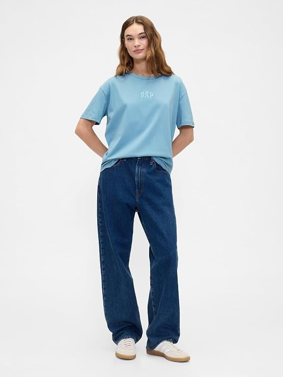 Gap Women's Short Sleeve Logo Boyfriend Tee