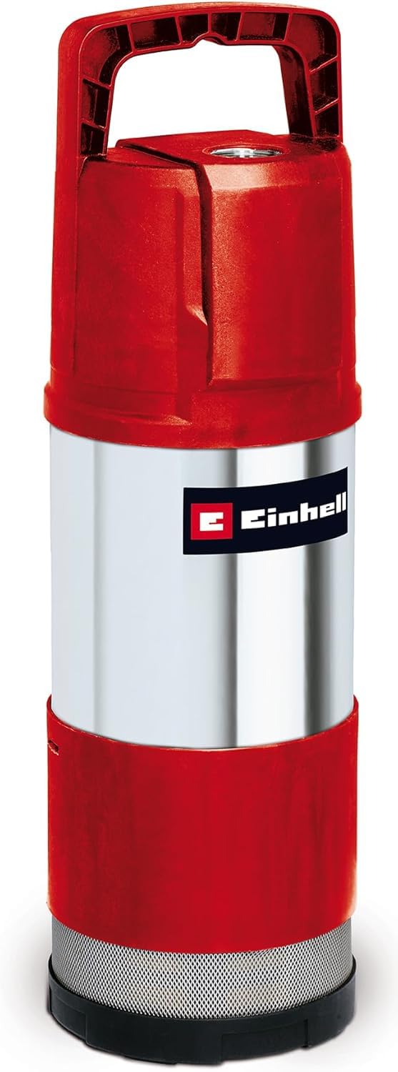 Einhell GE-PP 1100 N-A Pompa di profondità (1100 W, portata max 6000 L/h, prevalenza 45 m, immersione max 12 m, 4 giranti, filtro in acciaio)