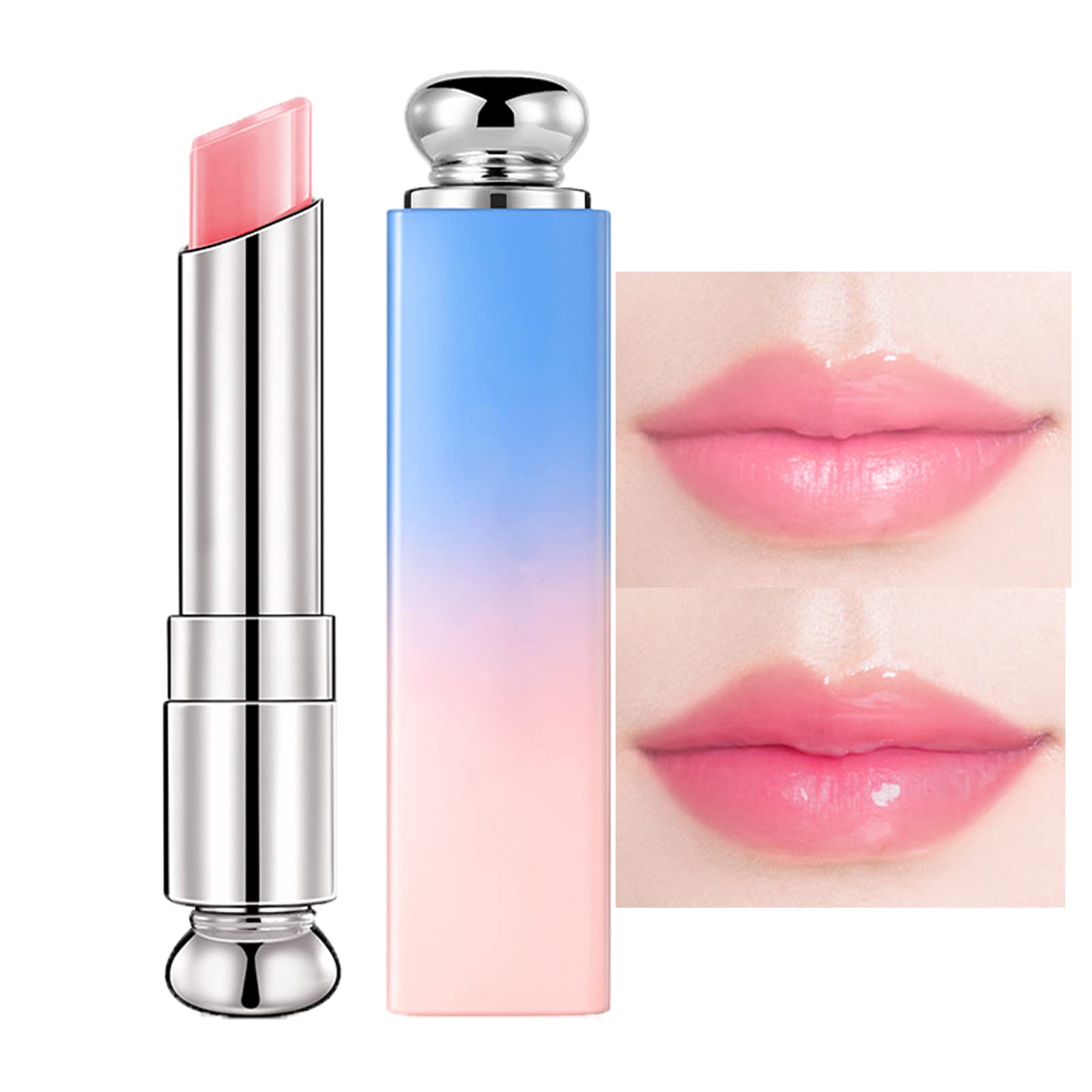 Moisturizing Tinted Colour Changing Lip Gloss - Long lasting, Natural Lip Protection - Pink, Non-Stick Lipstick