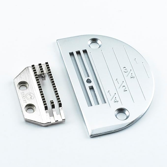 Blooy Standard Needle Plate & Feed Dog Kit – Fits Juki, Brother, Singer, Jack Industrial Lockstitch Machines (E16, E18, E20, E22, E24, E26 | E24+18T)