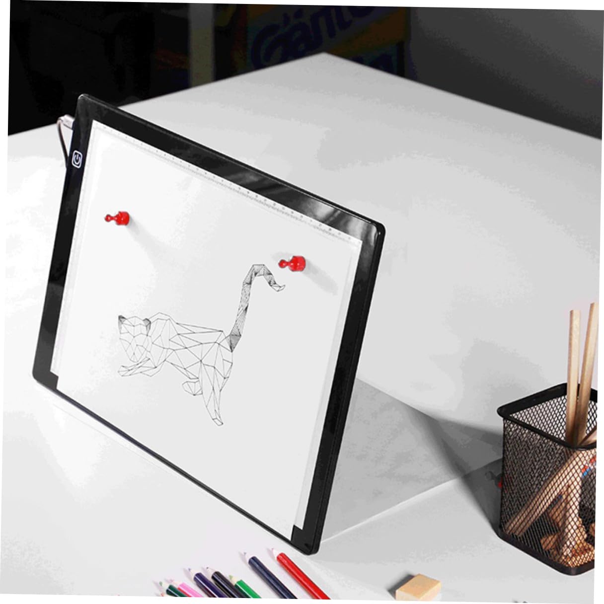 VILLFUL Mesa de Luz A4 para Dibujo con Luz LED Brillante, Tablero Acrílico Ligero con Diseño Innovador y Regla Integrada Adecuado para Scrapbooking y Animación 2d