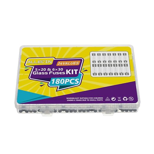 Kit de fusibles de vidrio 24 valores 250V de fusión rápida miniatura 5