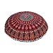 Anokhiart Navy Blue Round Mandala Floor Pillow Throw Living Room Decor Boho Decor Hippie Round Seating Pouf Cover Mandala Floor Pillows Cushion with Pom Pom