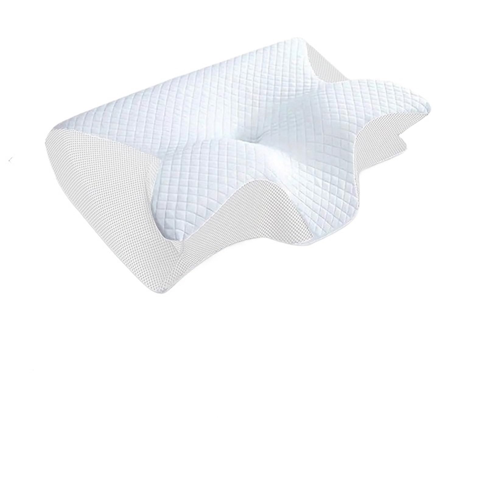 JBJYGSG 1pc Memory Foam Pillow Cervical Orthopedic Pillow 2 In 1 Ergonomic Contour Orthopedic Pillow For Side, Back, And Stomach Sleepers(White)