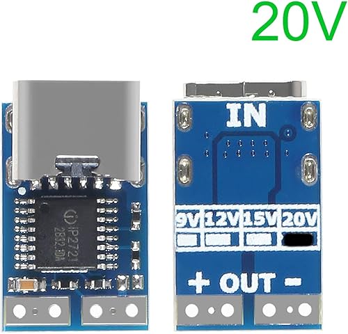 Miniatura 2 de AITRIP 5 unidades PDC004-PD PD Módulo señuelo de señuelo, USB-C PD 20 V CC Módulo de disparo de potencia de voltaje fijo 5A Tipo-C entrada hembra