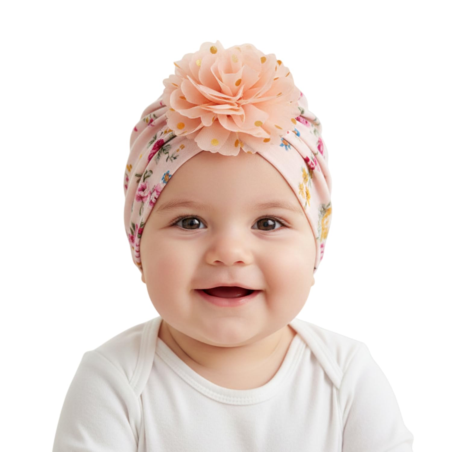 Kid's Cotton Beanie Cap With Big Bow-image-17