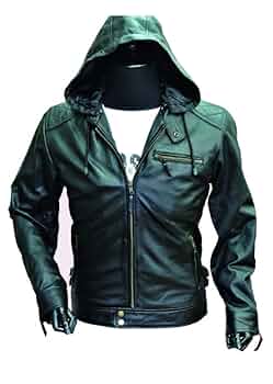 オーバーサイズ フード付き レザージャケット ブラック　男女兼用 オーバーサイズ フェイクレザージャケット | ness.