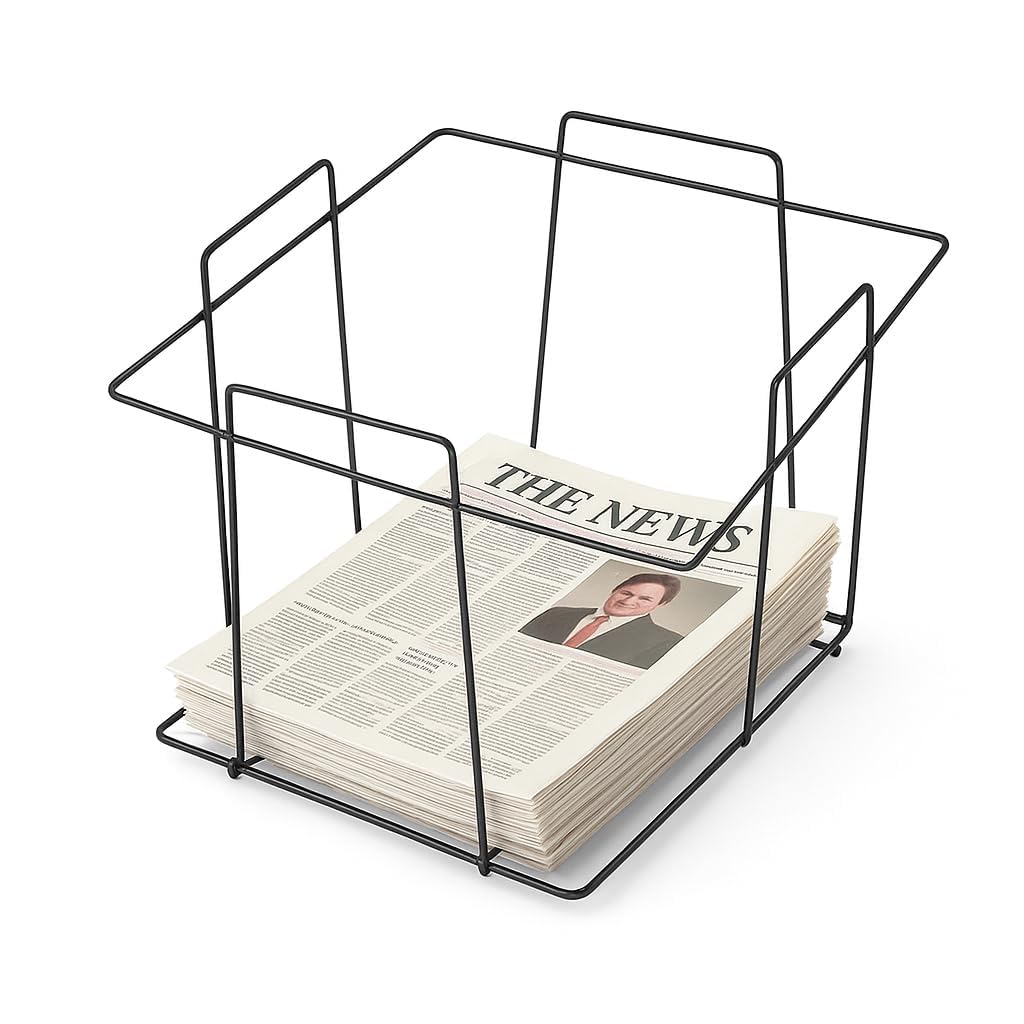 Suntag CraftMetal Newspaper Stand & Magazine Holder Rack, Floor Standing Book Organizer, Document File Holder, Multipurpose Open Basket for Home Office Living Room Library Reception-picture-28
