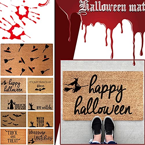 Koippimel Durable Front Door Mat,Halloween Witch Cat Pumpkin Ghost Pattern Doormats,Layered Door Mats Easy Wash Non Slip Outdoors Mats Halloween Door Bathroom Mat Decorations #TOP3