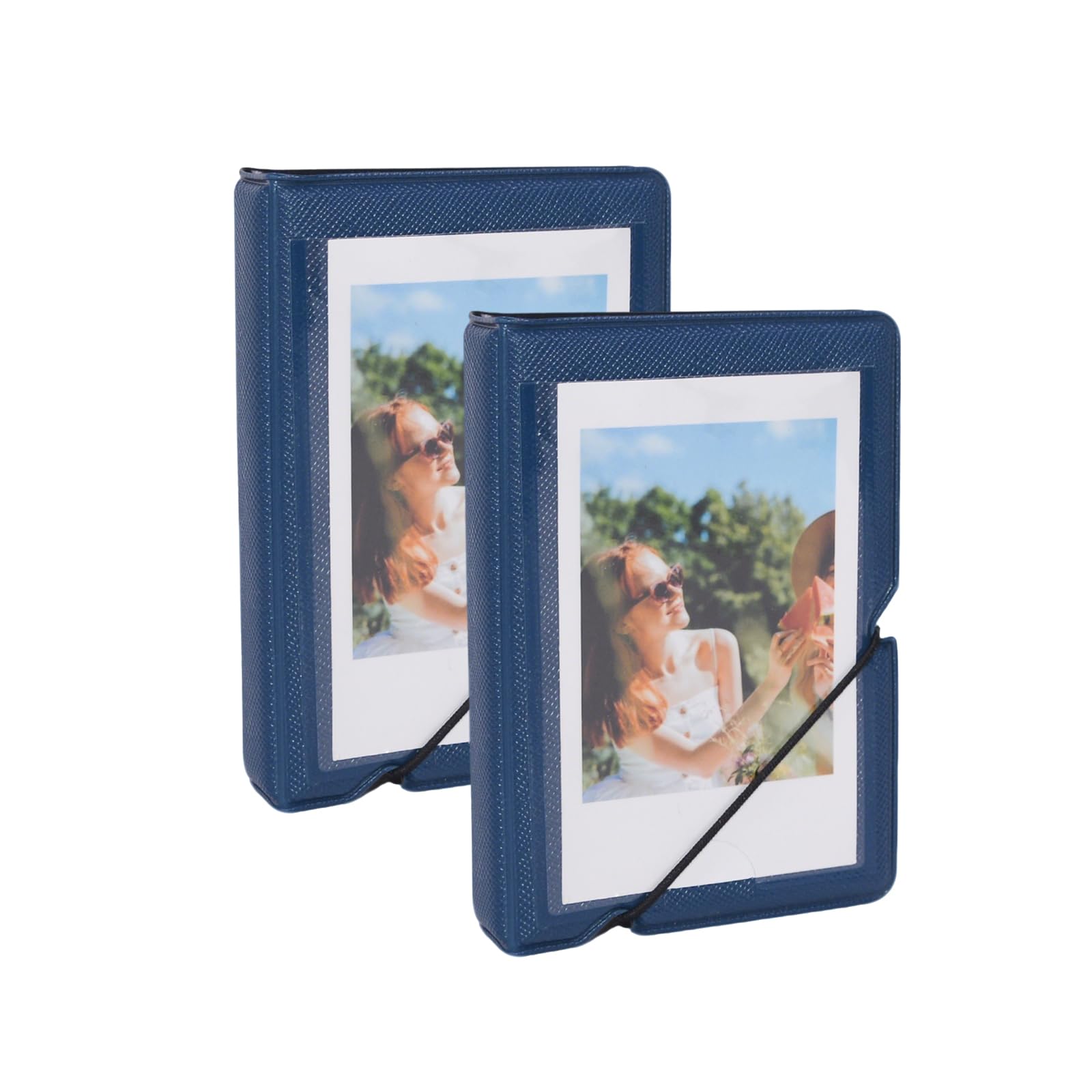 2 Pack Mini Photo Album with 28 Pocket for Fujifilm Instax Mini 12 11 99 90 40 9 8 7 EVO LiPlay 2x3 Inch Pictures Films,Kpop Photocard Holder Albums for 54x86mm Pictures (Blue)
