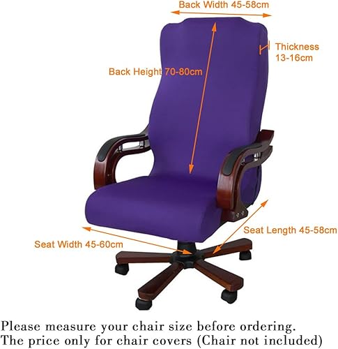 Miniatura 2 de JIAN YA NA Funda para silla giratoria de computadora, de poliéster, elástica, para escritorio, oficina, protector de asiento elástico, tamaño L