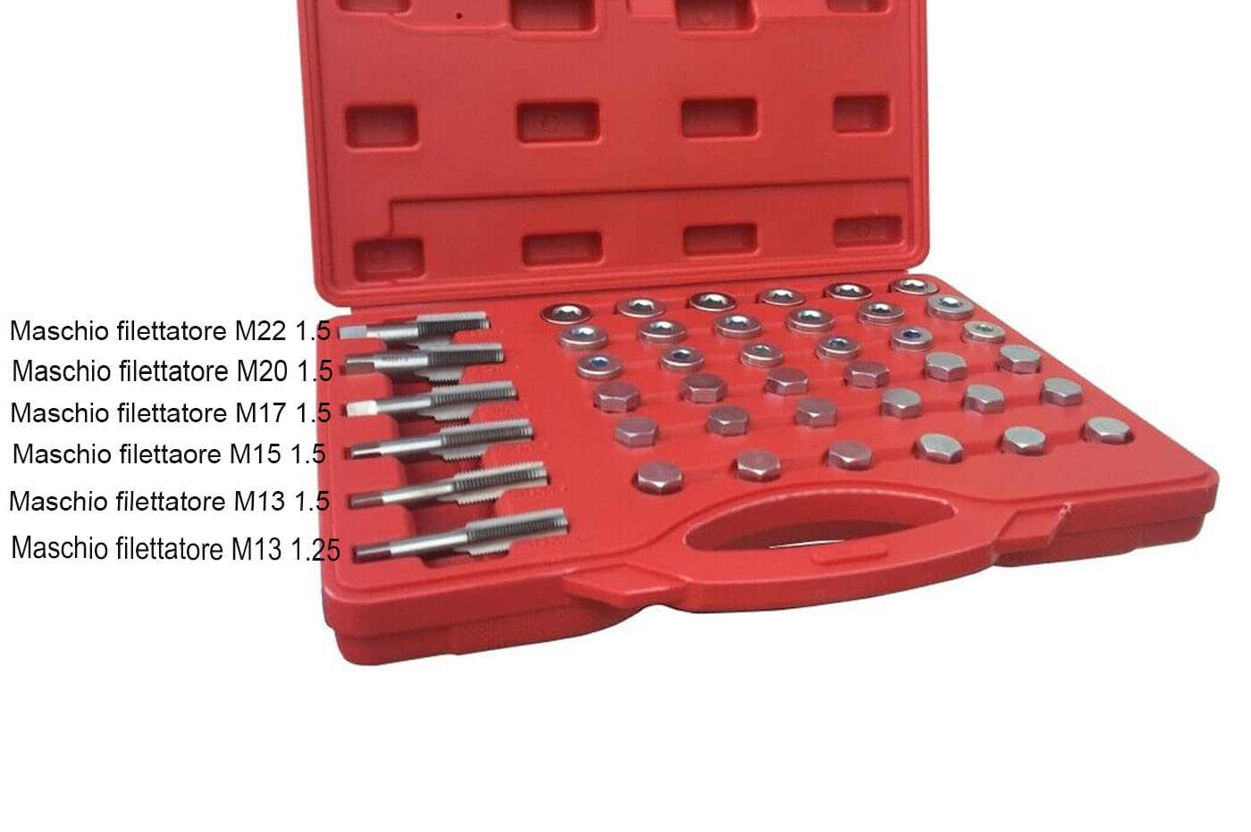 YASTA Kit Riparazione Filettatura Tappo Coppa Scarico Olio 114pz Maschio filettatore