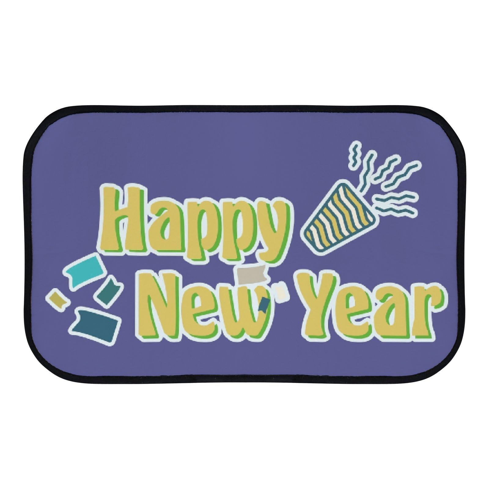 Nuansexi Bathroom Rugs Happy New Year Letter Floor Mats Non Slip Bathmat Doormat Tub Mat Coral Velvet Absorbent Entrance Carpet Mats Machine Washable Bedroom Decor