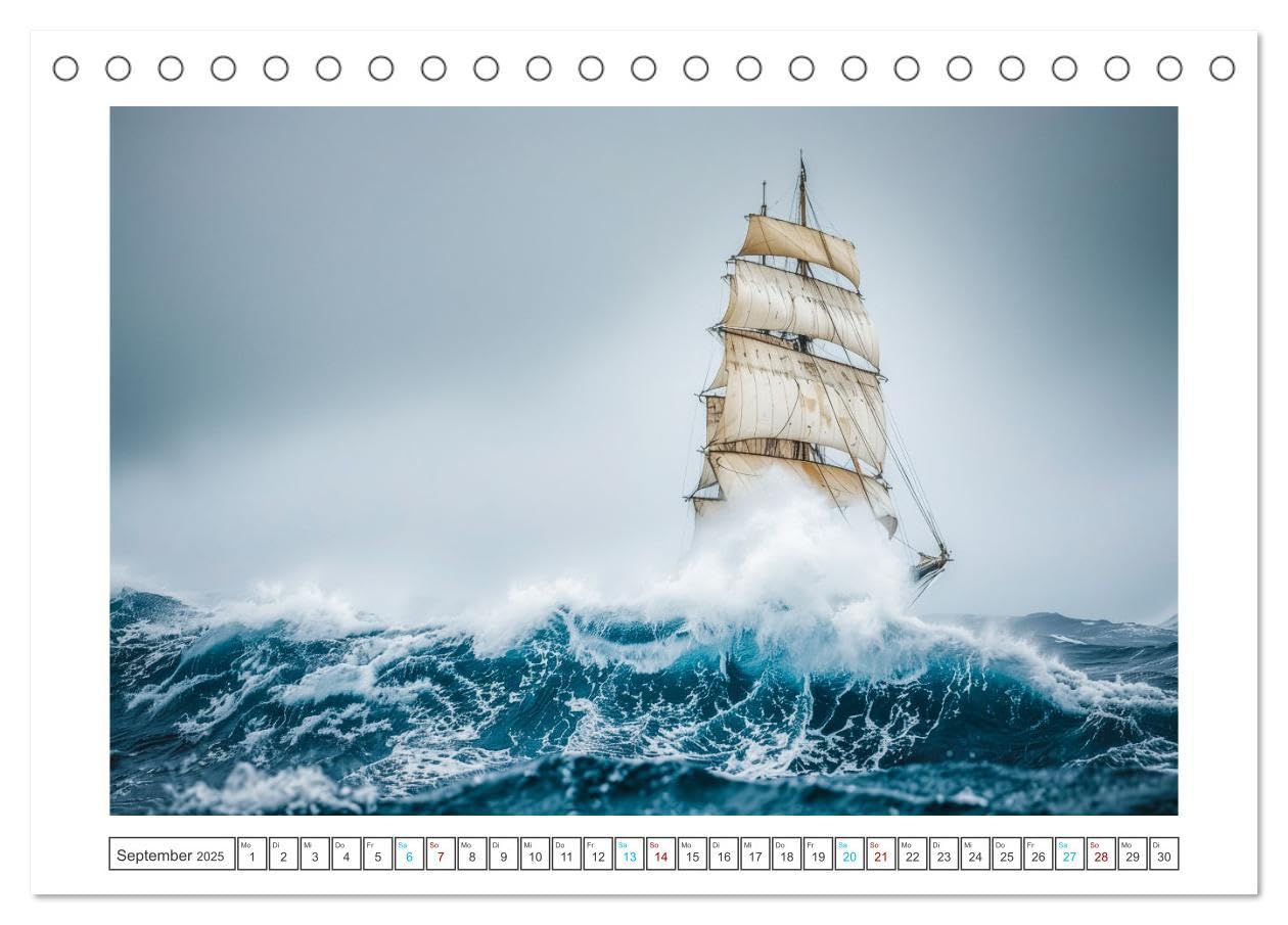 Wind und Wogen (Tischkalender 2025 DIN A5 quer), CALVENDO Monatskalender: Mit unseren erfahrenen Kapitänen und erstklassigen Crewmitgliedern führen ... Tagen der Seefahrt. (CALVENDO Mobilitaet)