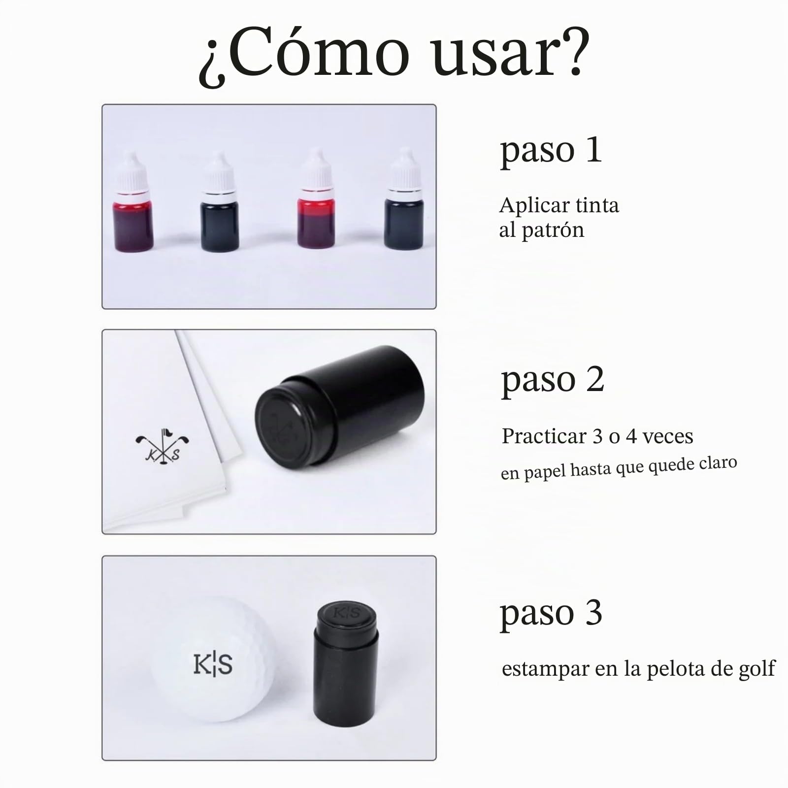 Sello de pelota de golf personalizado autoentintado con monograma para golfistas