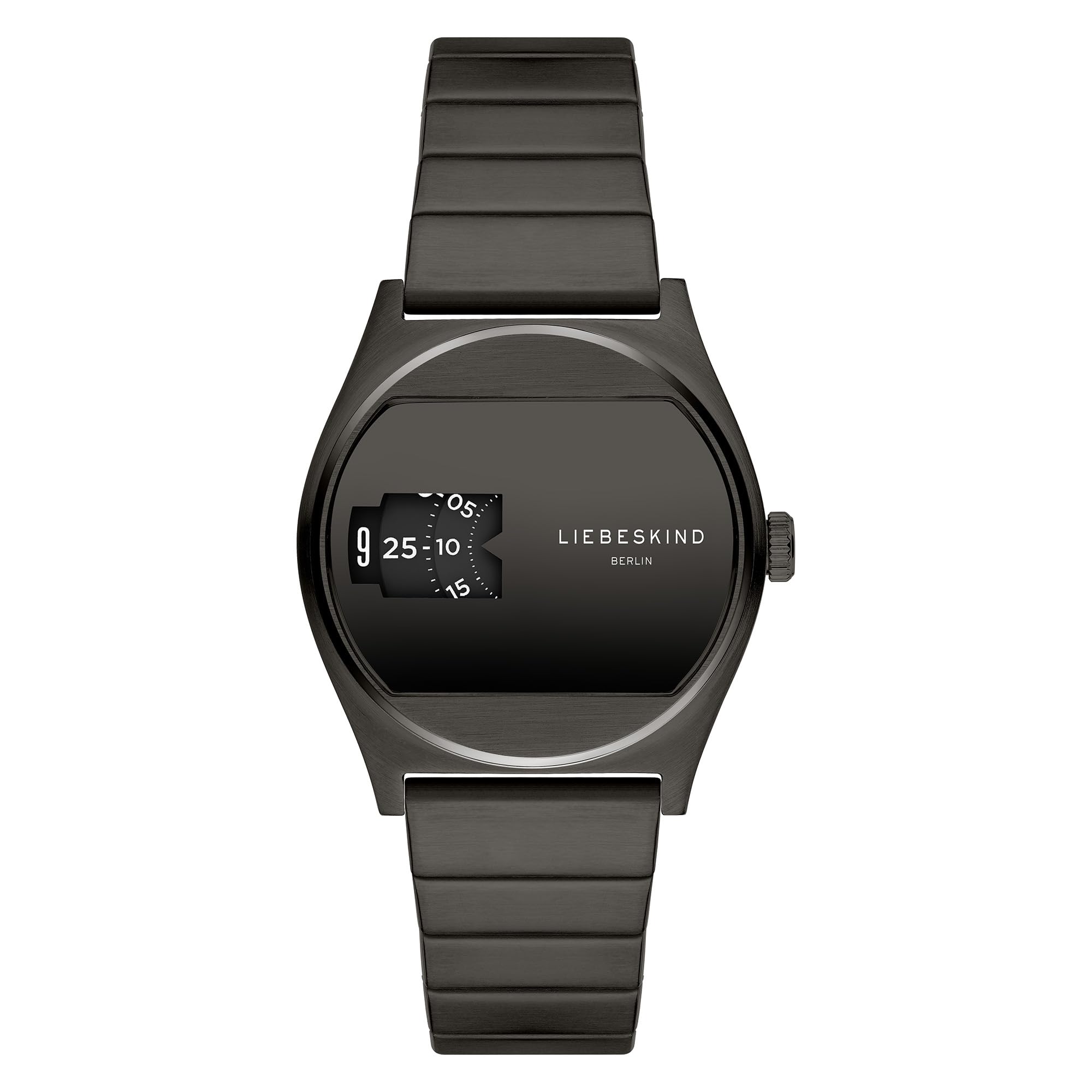 Liebeskind Berlin Jump Hour Stainless Steel Watch, Black, Modern, Fashionable